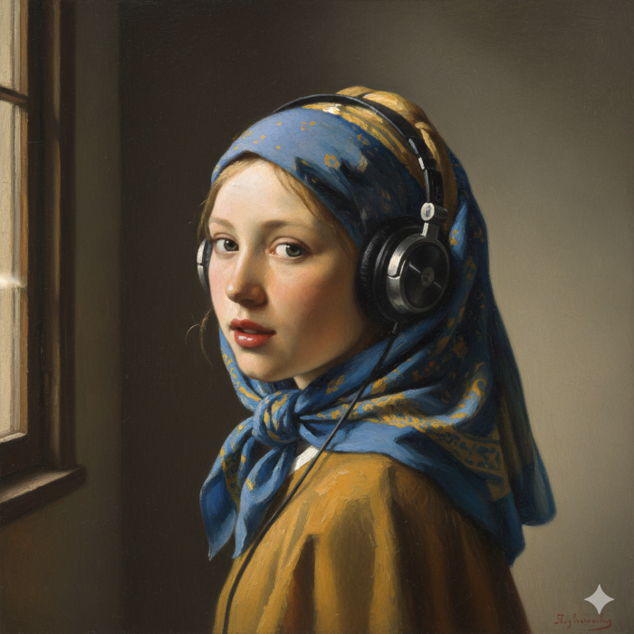 Johannes Vermeer - Girl with headphones